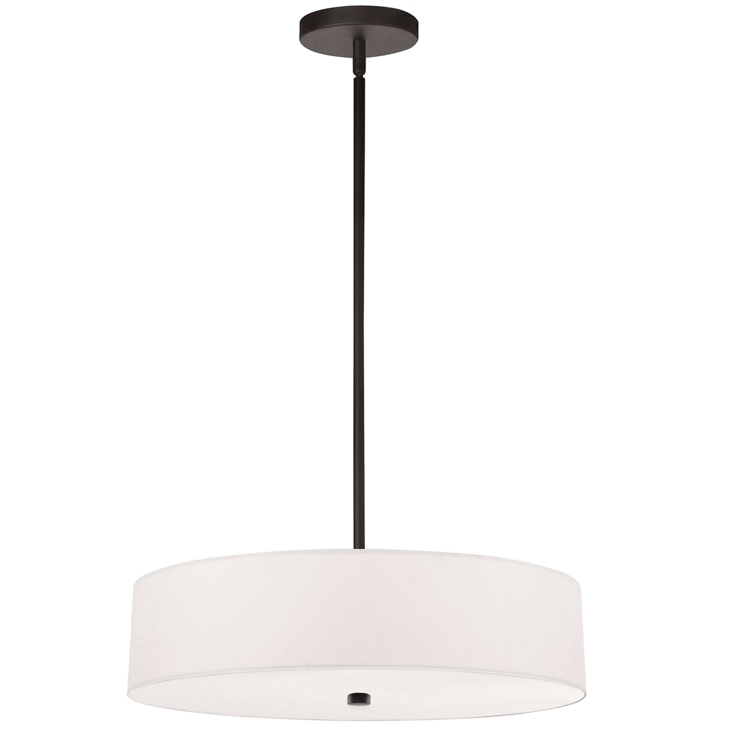 Dainolite 4 Light Incandescent Pendant, Matte Black with White Shade