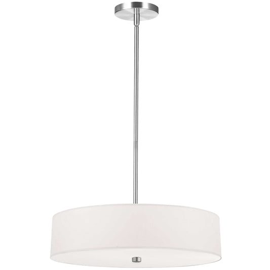Dainolite 571-204P-PC-WH 4 Light Incandescent Pendant Polished Chrome with White Shade