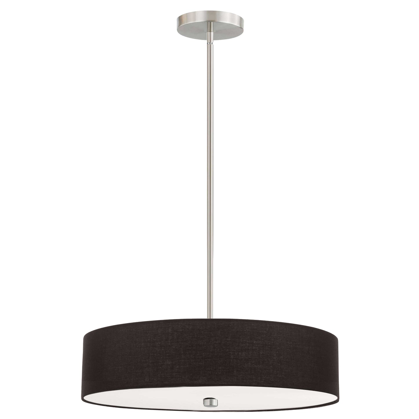 Dainolite 571-204P-SC-BK 4 Light Incandescent Pendant Satin Chrome with Black Shade