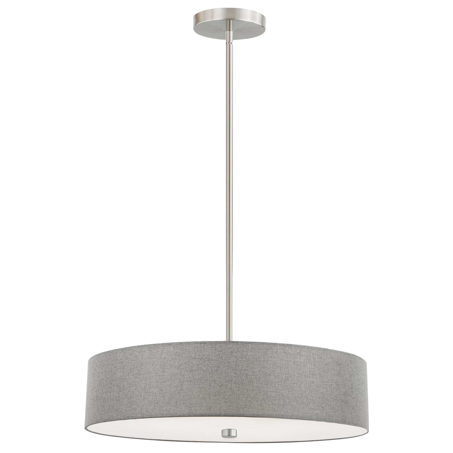 Dainolite 571-204P-SC-GRY 4 Light Incandescent Pendant Satin Chrome with Grey Shade