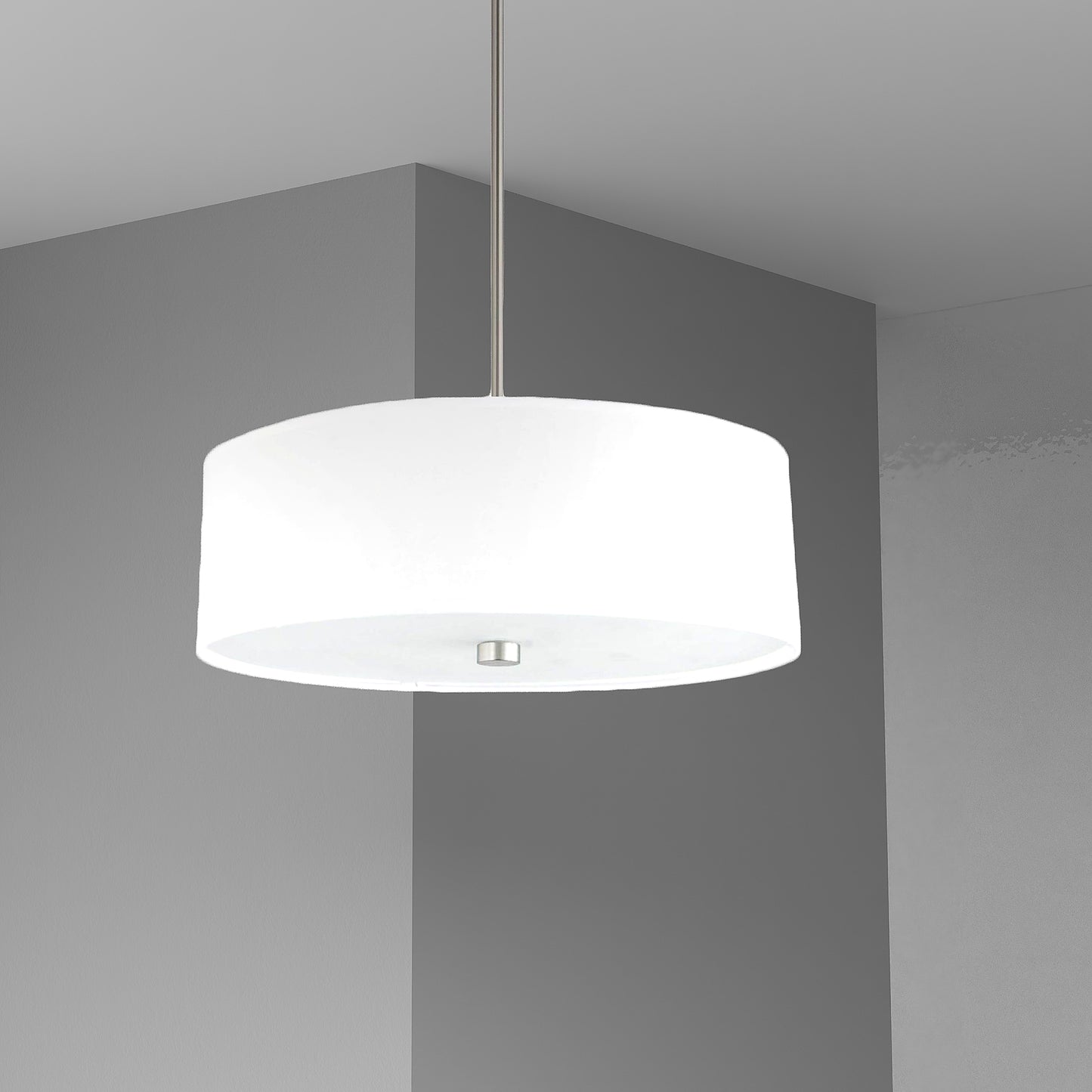Dainolite 4 Light Incandescent Pendant Satin Chrome with White Shade