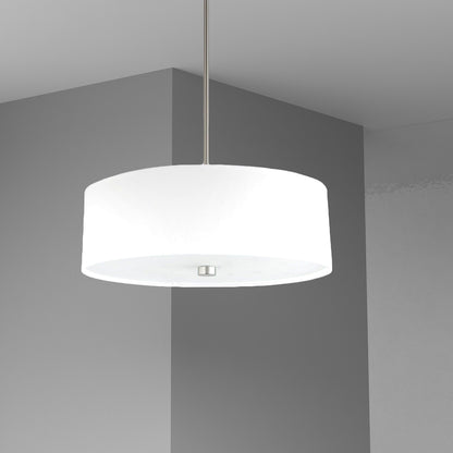 Dainolite 4 Light Incandescent Pendant Satin Chrome with White Shade