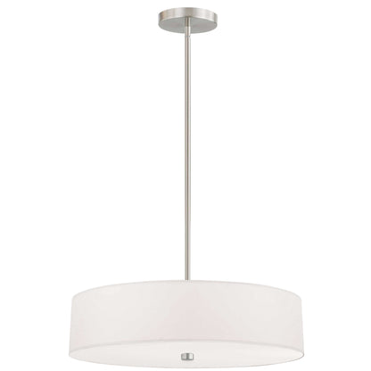 Dainolite 4 Light Incandescent Pendant Satin Chrome with White Shade