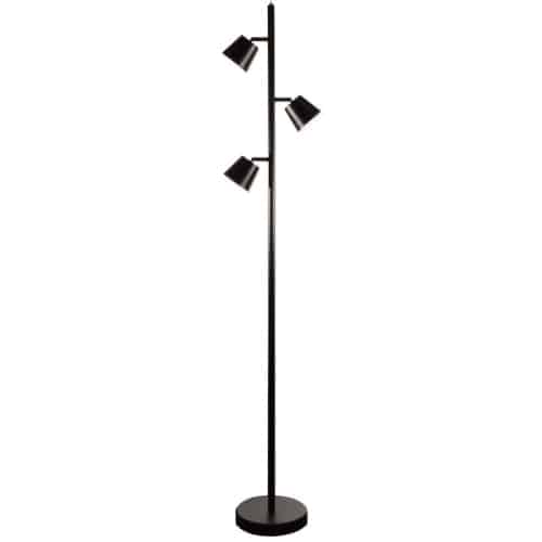 Dainolite 625LEDF-BK 3 Light LED Floor Lamp, Matte Black Finish