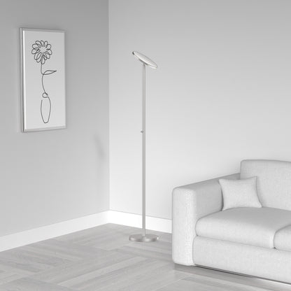 Dainolite LED Torchier, Satin Nickel Finish