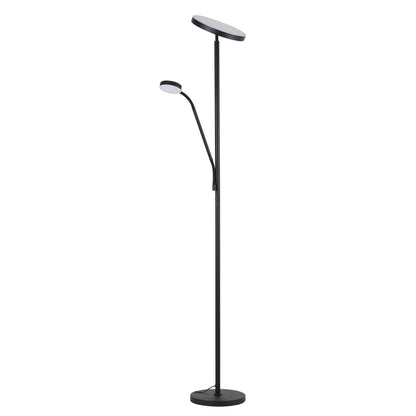 Dainolite Mother and Son LED Floor Lamp, Sandy Black Finish