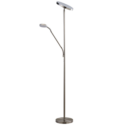 Dainolite Mother and Son LED Floor Lamp, Satin Nickel Finish
