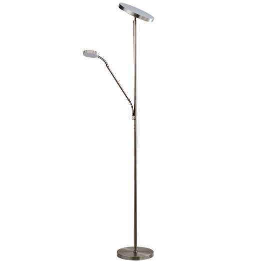 Dainolite Mother and Son LED Floor Lamp, Satin Nickel Finish