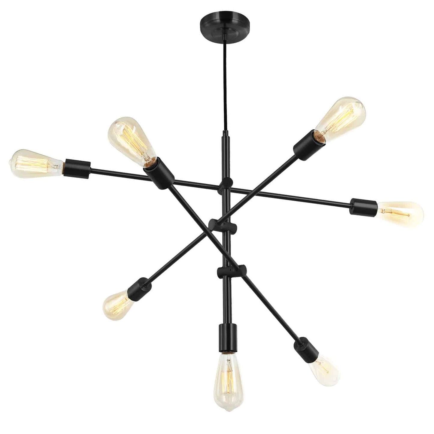 Dainolite 7 Light Pendant Black Finish