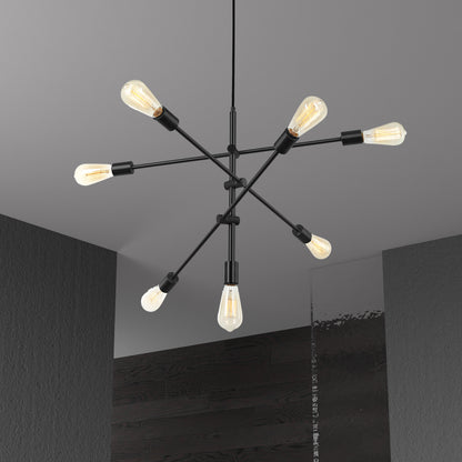 Dainolite 7 Light Pendant Black Finish