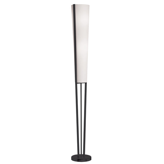 Dainolite 2 Light Incandescent Floor Lamp, Matte Black with White Shade