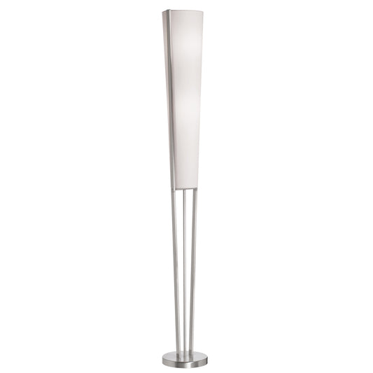 Dainolite 83323F-SC 2 Light Floor Lamp, Satin Chrome, White Linen Fabric 790