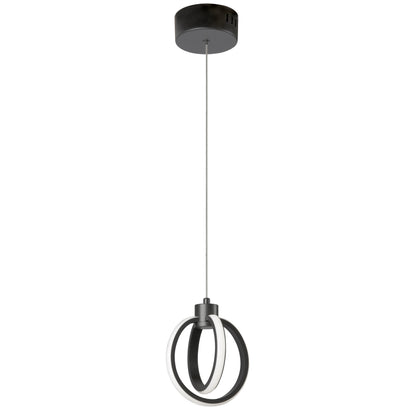 Dainolite 14W Pendant, Matte Black with White Silicone Diffuser