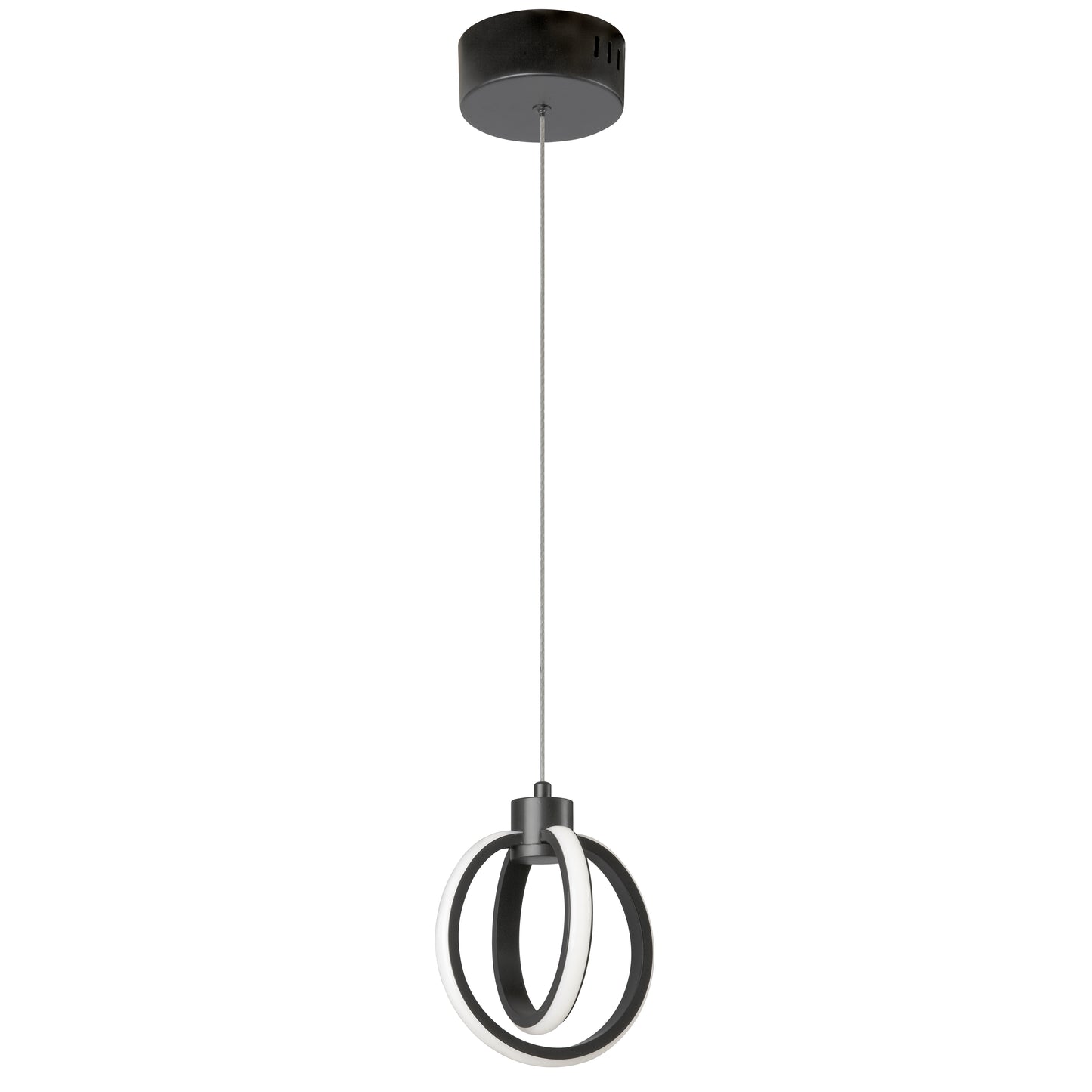 Dainolite 14W Pendant, Matte Black with White Silicone Diffuser