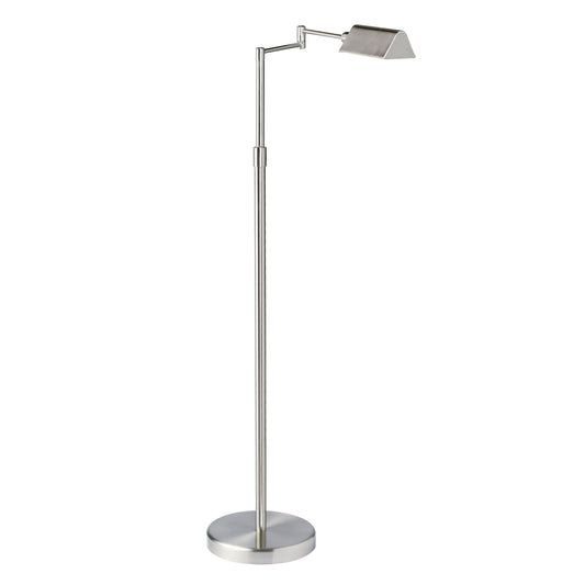 Dainolite 9257LEDF-SN 9W LED Swing Arm Floor Lamp, Satin Nickel Finish