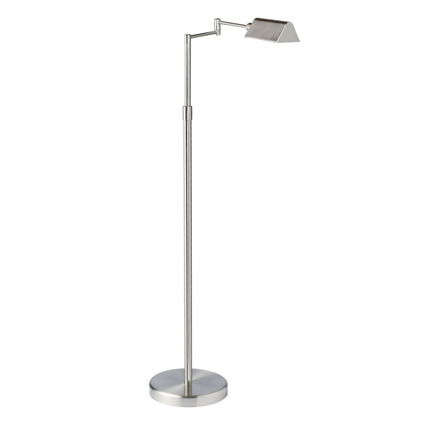Dainolite 9W LED Swing Arm Floor Lamp, Satin Nickel Finish