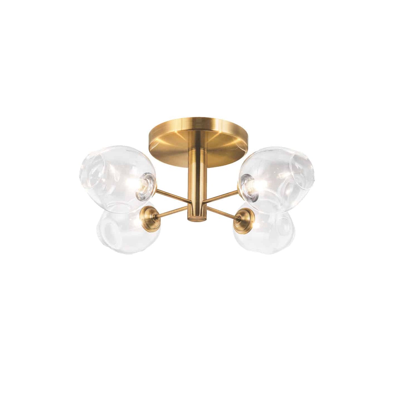 Dainolite 4 Light Halogen Semi Flush, Vintage Bronze with Clear Glass