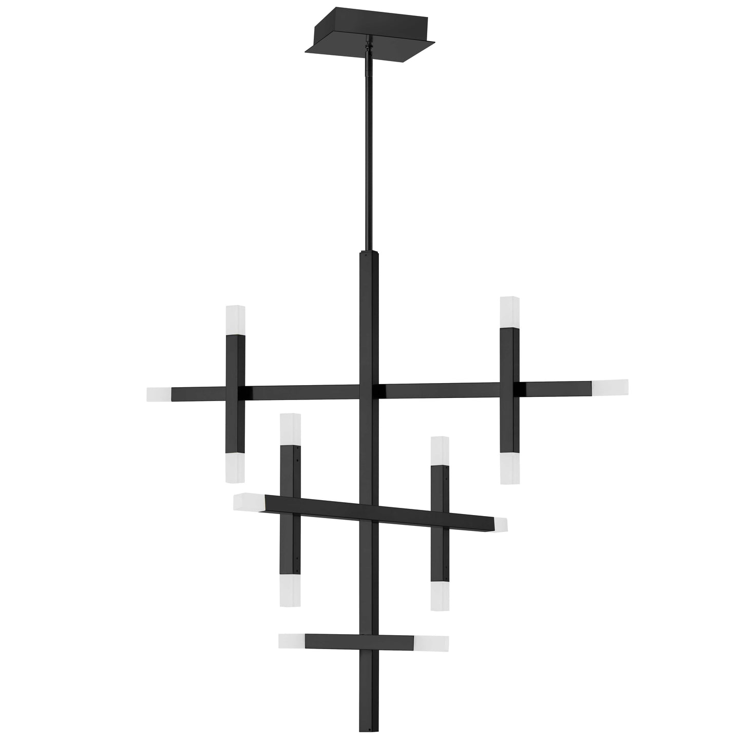 Dainolite 42W Chandelier Matte Black with Frosted Acrylic Diffuser