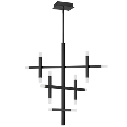 Dainolite 42W Chandelier Matte Black with Frosted Acrylic Diffuser