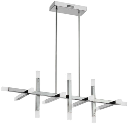 Dainolite 48W Horizontal Chandelier Polished Chrome with Frosted Acrylic Diffuser