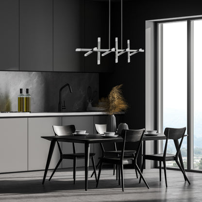 Dainolite 48W Horizontal Chandelier Polished Chrome with Frosted Acrylic Diffuser