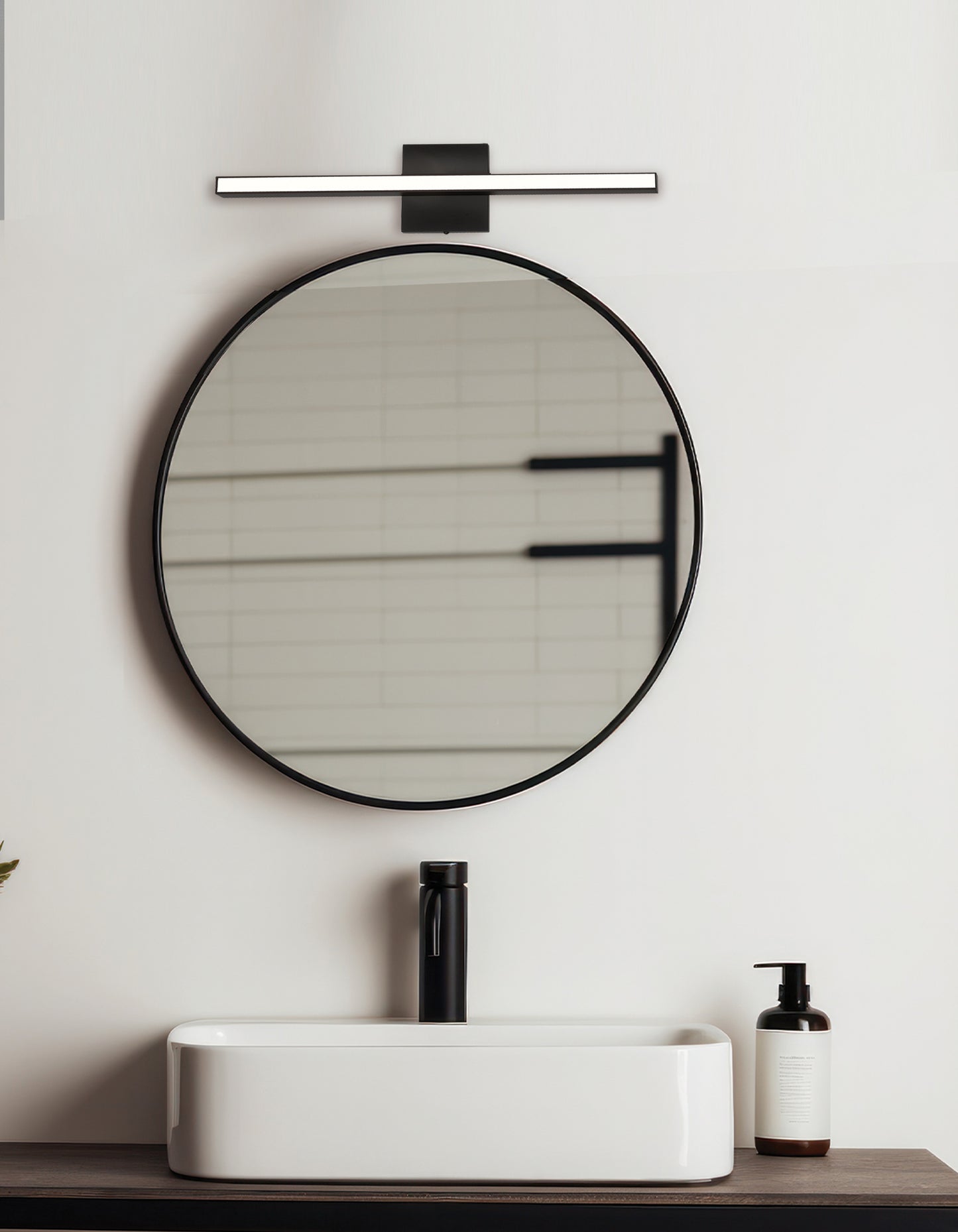 Dainolite 18W Colour Changing Vanity Matte Black with Frosted Acrylic Diffuser