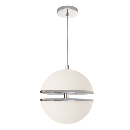 Dainolite 30W Pendant, Polished Chrome w/ White Glass