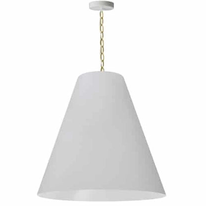 Dainolite 1 Light Large Anaya Aged Brass Pendant w/ White Shade