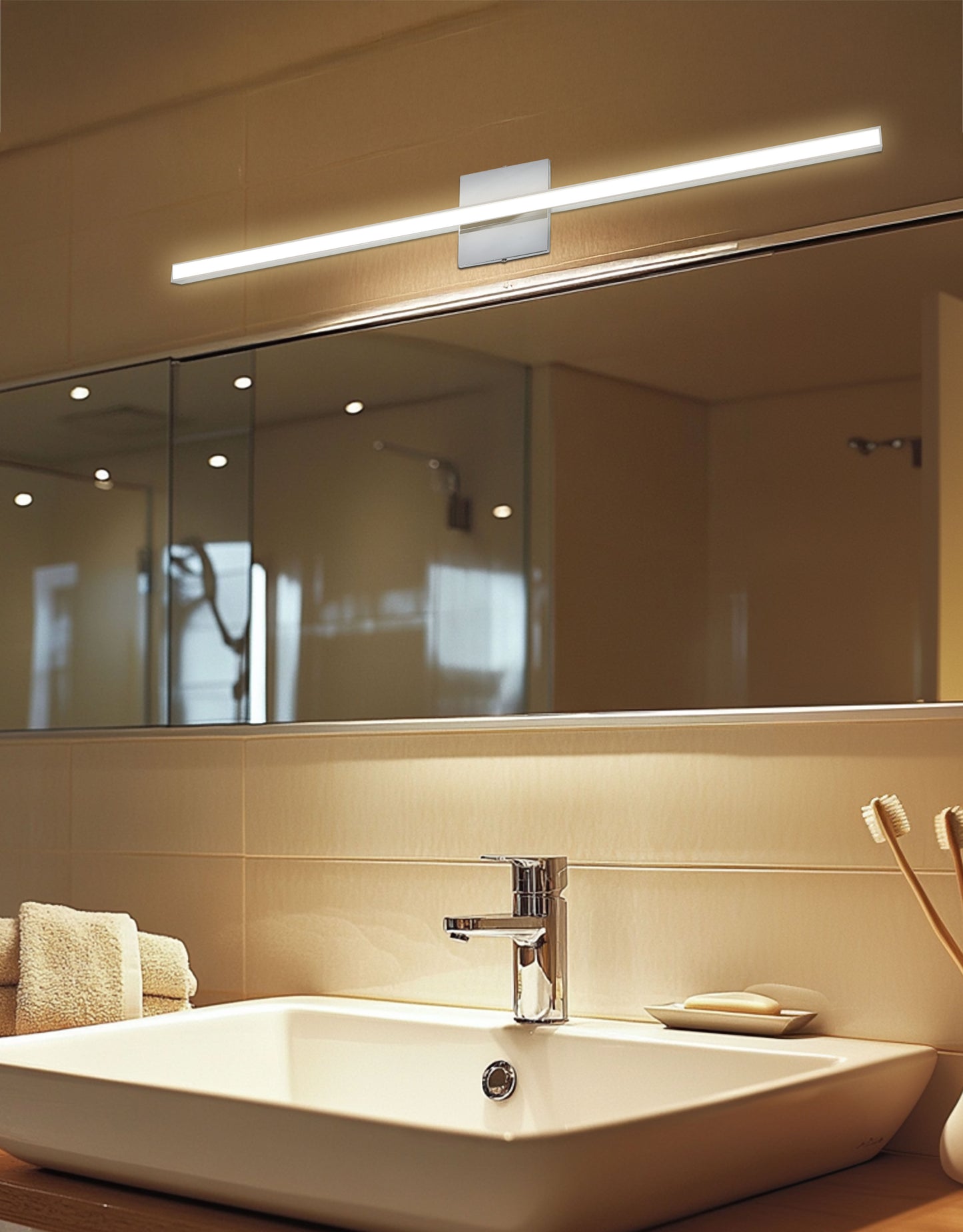 Dainolite 24W Polished Chrome Vanity w/ White Acrylic Diffuser
