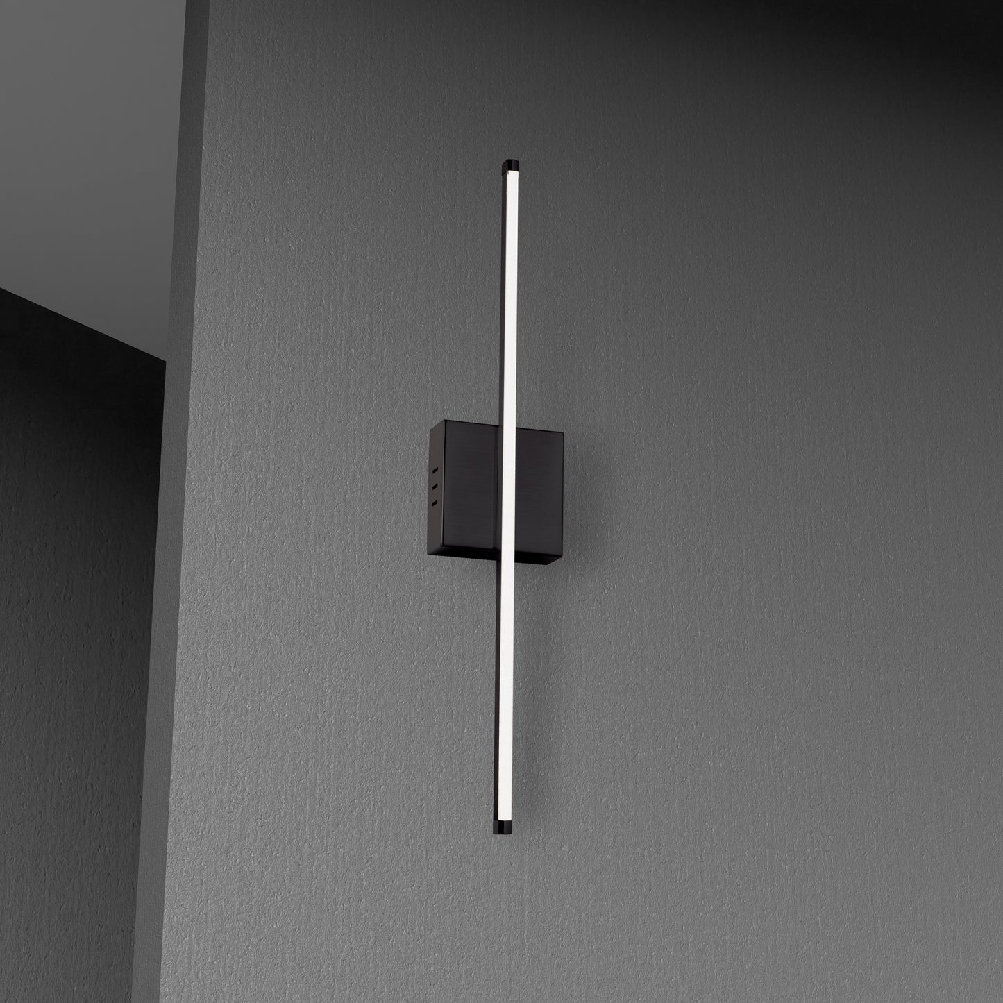 Dainolite 19W LED Wall Sconce, Matte Black with White Acrylic Diffuser