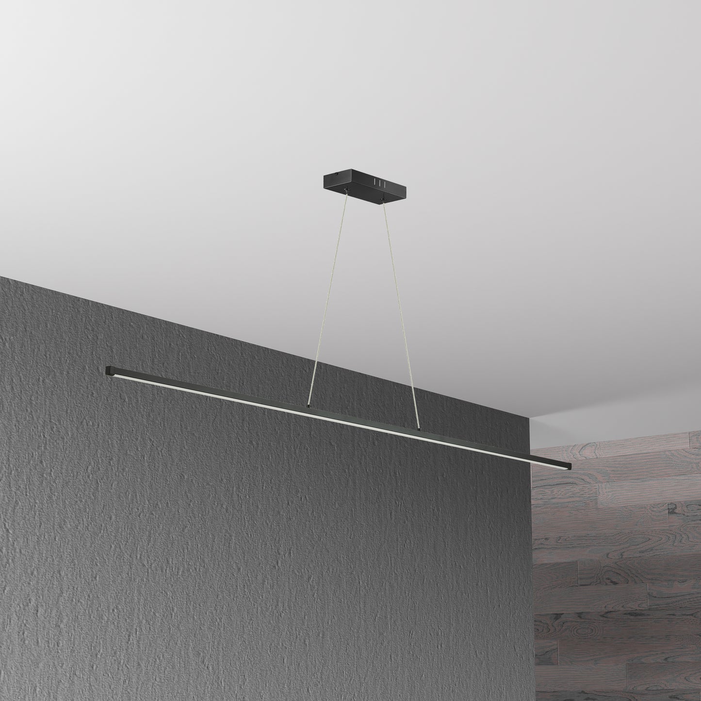 Dainolite 30W LED Horizontal Pendant, Matte Black with White Acrylic Diffuser