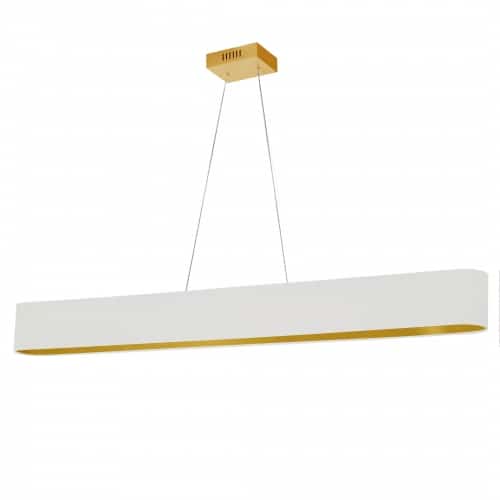 Dainolite AUB-R5030HP-AGB-692 30W Horizontal Aged Brass Pendant with White/Gold Shade