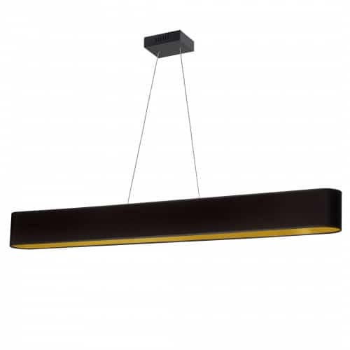 Dainolite AUB-R5030HP-MB-698 30W Horizontal Matte Black Pendant with Black/Gold Shade