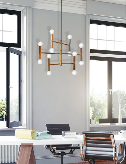 Dainolite 12 Light Chandelier, Vintage Bronze Finish