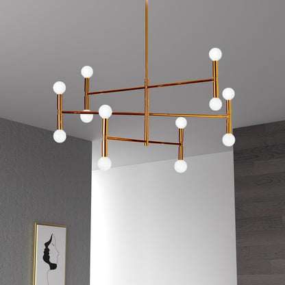 Dainolite 12 Light Chandelier, Vintage Bronze Finish