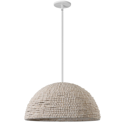 Dainolite 1 Light Incandescent Vintage White Pendant