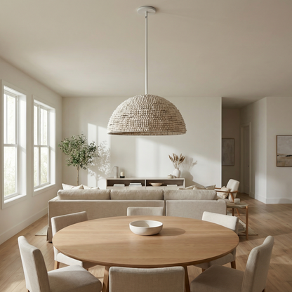 Dainolite 1 Light Incandescent Vintage White Pendant