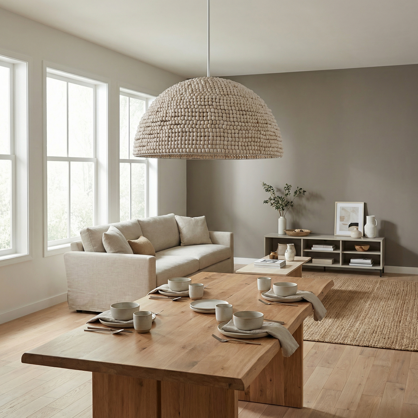 Dainolite 4 Light Incandescent Vintage White Pendant