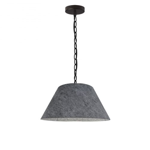 Dainolite BRY-S-BK-500 1 Light Small Brynn Black Pendant w/ Grey Felt