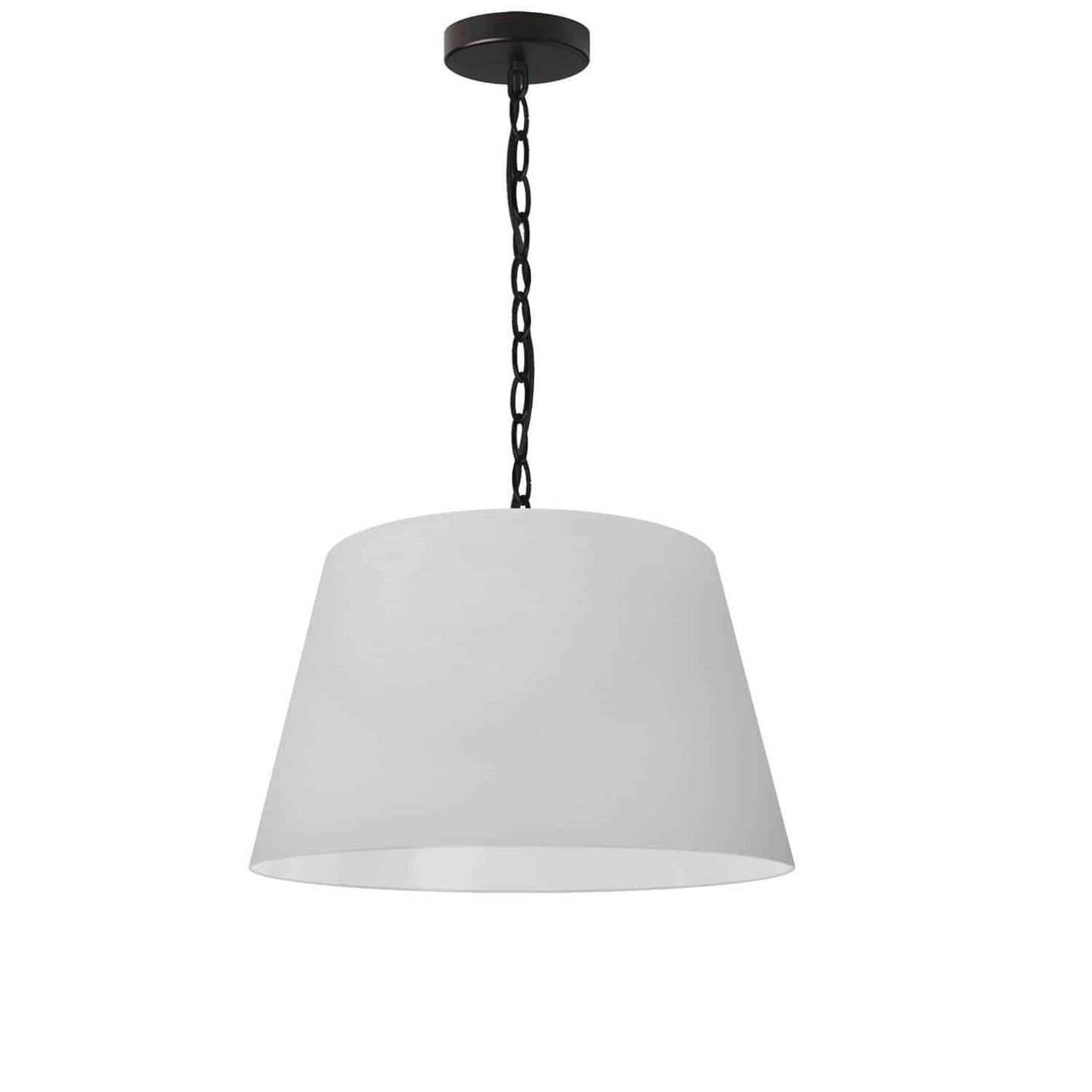 Dainolite BRY-S-BK-790 1 Light Brynn Small Pendant, White Shade, Black