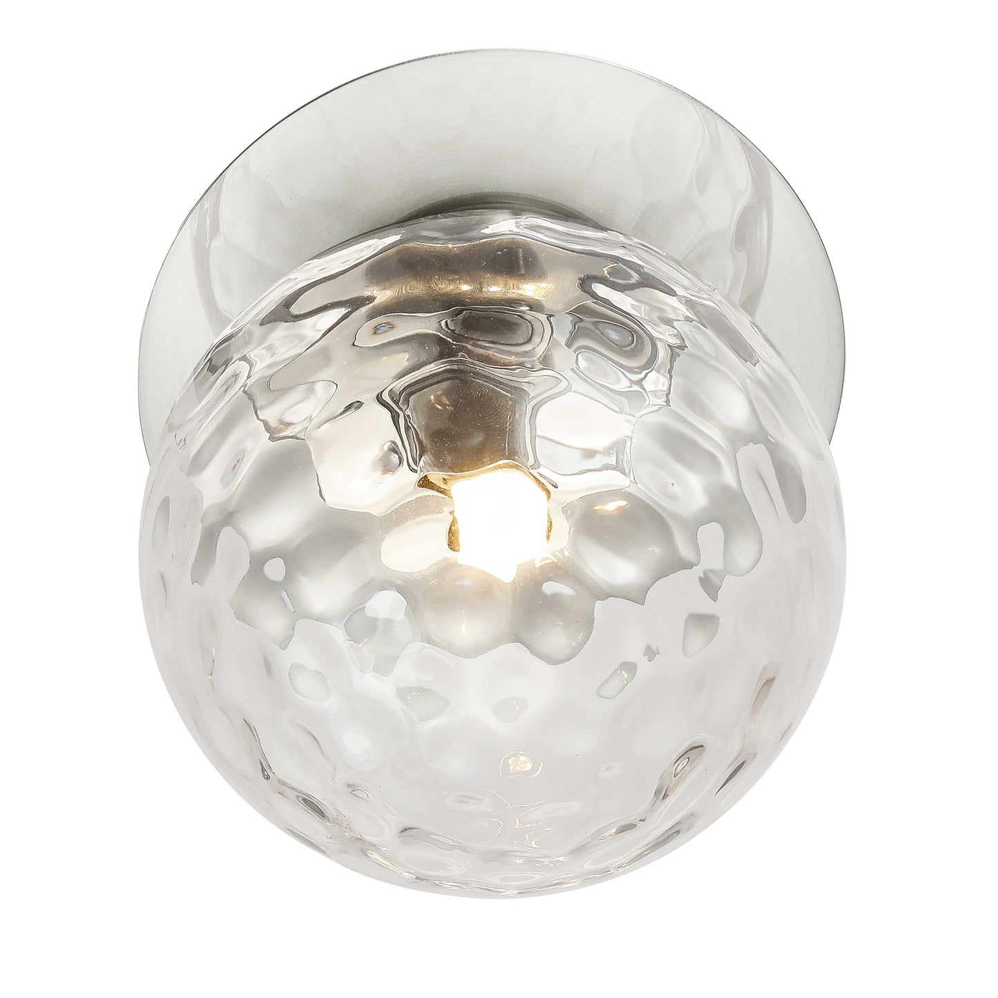 Dainolite 1 Light Polished Chrome Incandescent Wall Sconce with Hammered Glass Globe