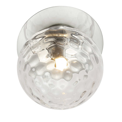 Dainolite 1 Light Polished Chrome Incandescent Wall Sconce with Hammered Glass Globe