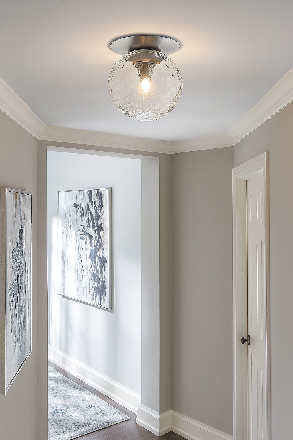 Dainolite 1 Light Polished Chrome Incandescent Wall Sconce with Hammered Glass Globe
