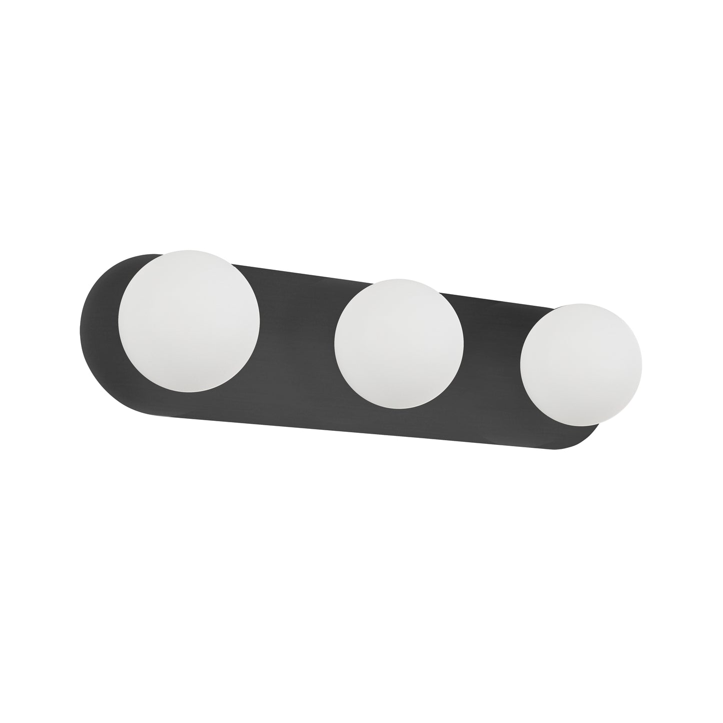 Dainolite 3 Light Vanity in Matte Black w/ White Opal Glass