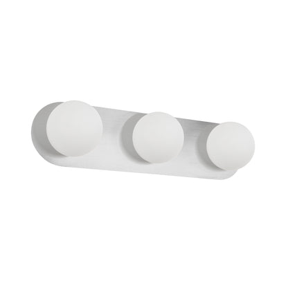 Dainolite 3 Light Vanity in Polished Chrome w/ White Opal Glass