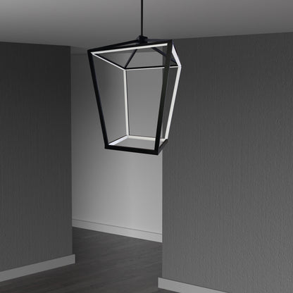 Dainolite 64W Chandelier, Matte Black with White Diffuser