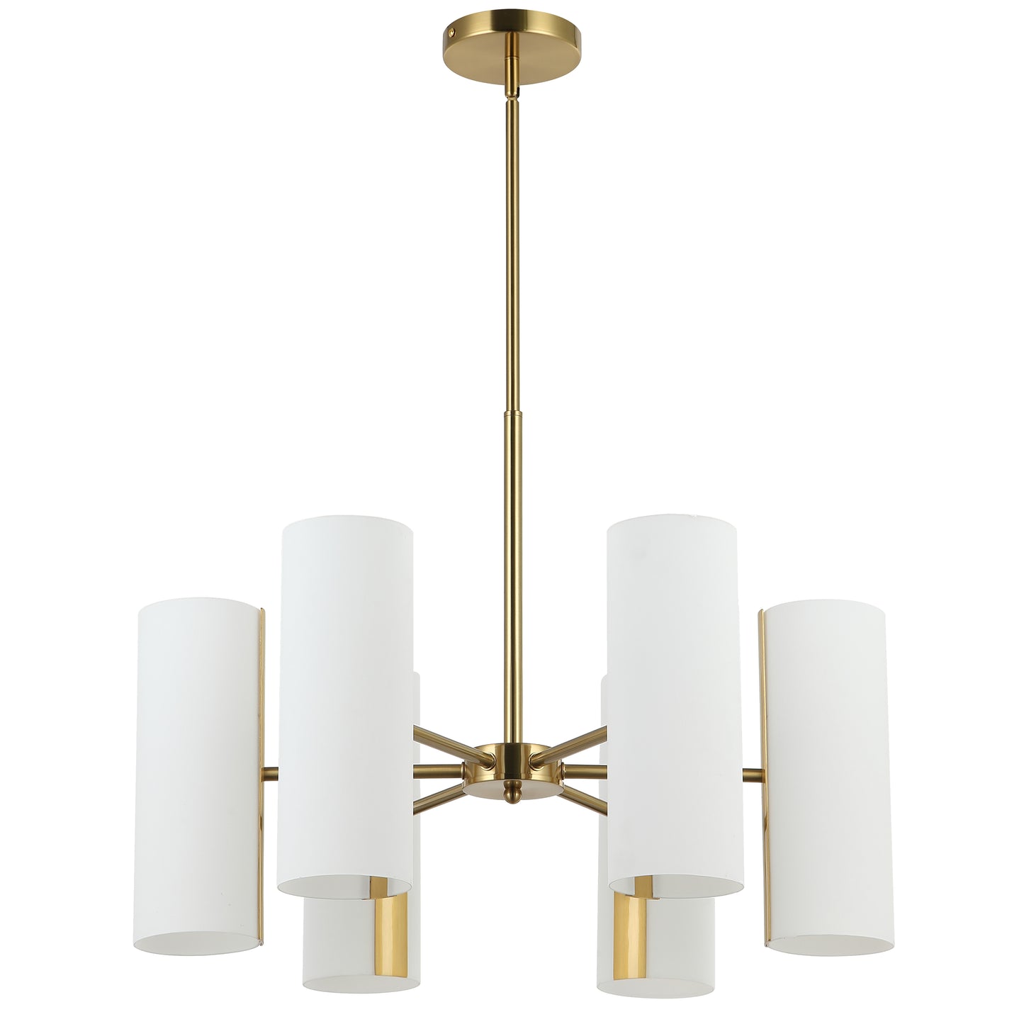 Dainolite 6 Light Aged Brass Chandelier w/ Opal Glass