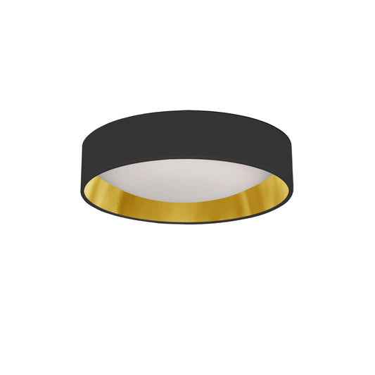 Dainolite CFLD-1114-698 11" Light Flush Mount Fixture Black/Gold Shade