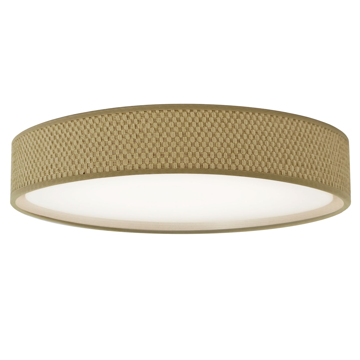 Dainolite LED Flush Mount, Satin Chrome Finish, Natural Shade