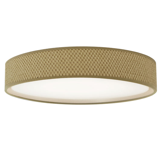 Dainolite LED Flush Mount, Satin Chrome Finish, Natural Shade